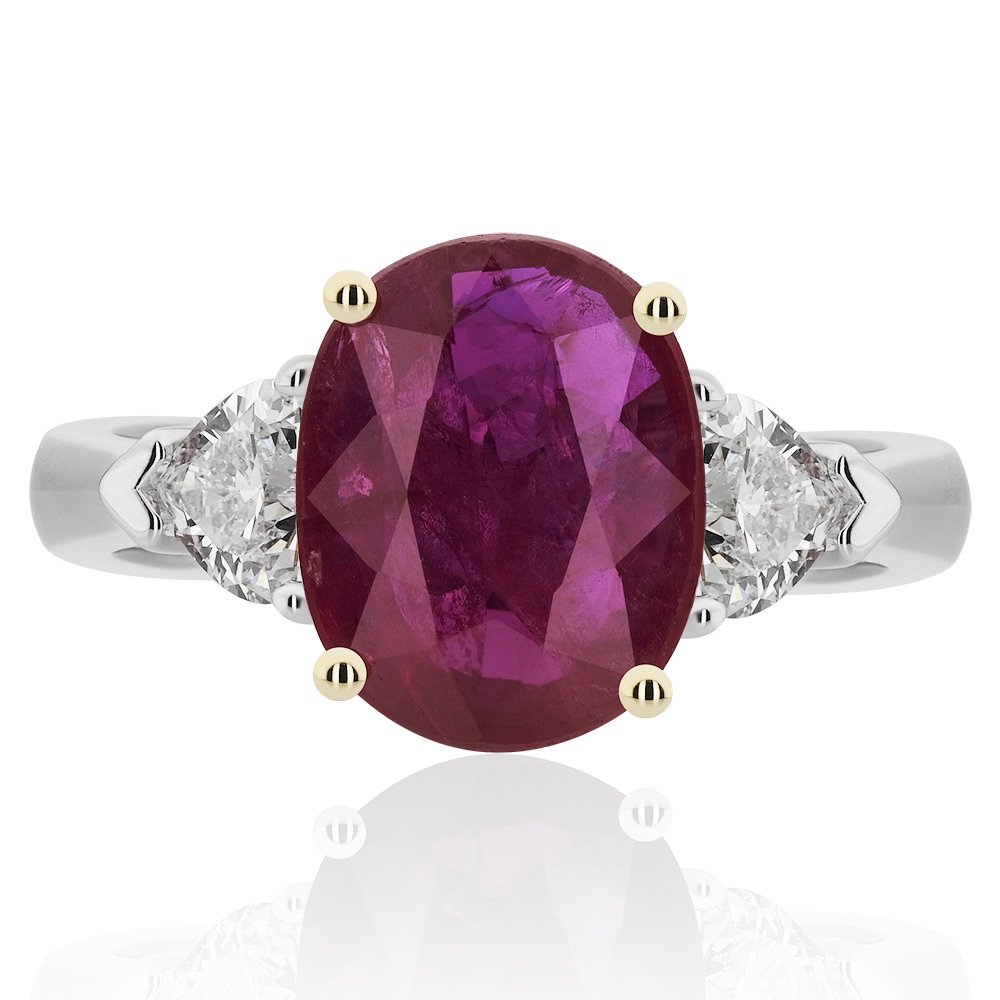 YPY0019-0001_2 3,82 Carat Diamond Ruby Ring - Image 2